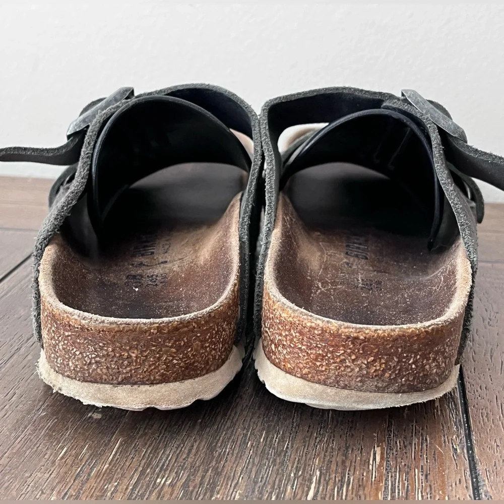 Birkenstock Arizona Grey Suede Sandals Soft Footbed size 38 Women’s size 7 - Picture 7 of 9